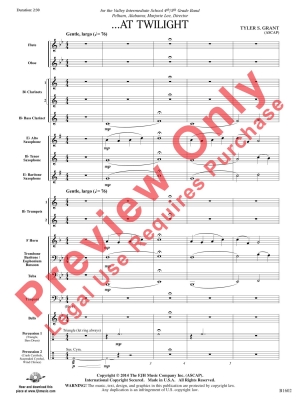 . . . At Twilight - Grant - Concert Band Full Score - Gr. 1