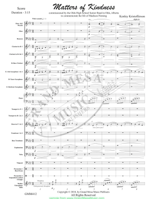 Matters of Kindness - Kristofferson - Concert Band Full Score - Gr. 3