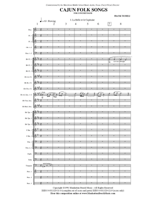 Cajun Folk Songs - Ticheli - Concert Band Full Score - Gr. 3