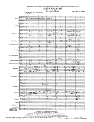 Shenandoah - Ticheli - Concert Band Full Score - Gr. 3