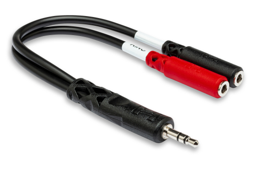 Hosa - Stereo Breakout Y Cable 3.5 TRS to Dual 3.5 TS-F