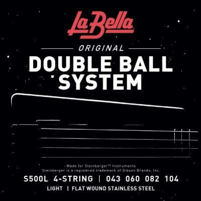S500L Double Ball Bass Flat Wound Bass Strings Set - 43-104