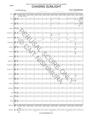 Chasing Sunlight - Nishimura - Concert Band Full Score - Gr. 3