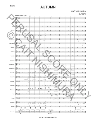 Autumn - Nishimura - Concert Band Full Score - Gr. 3.5