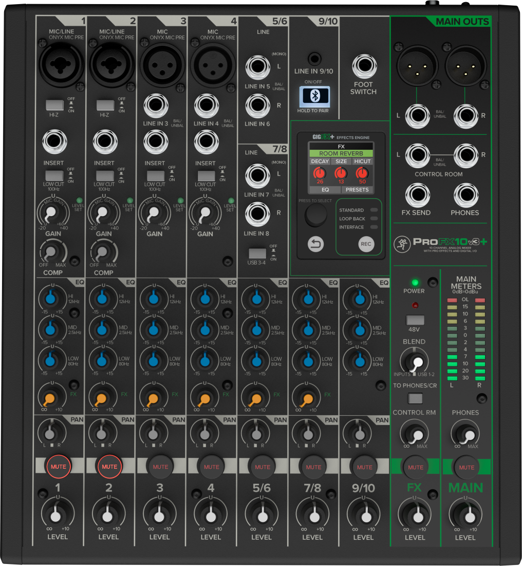 ProFX10v3+ 10-Channel Professional Effects Mixer with Bluetooth