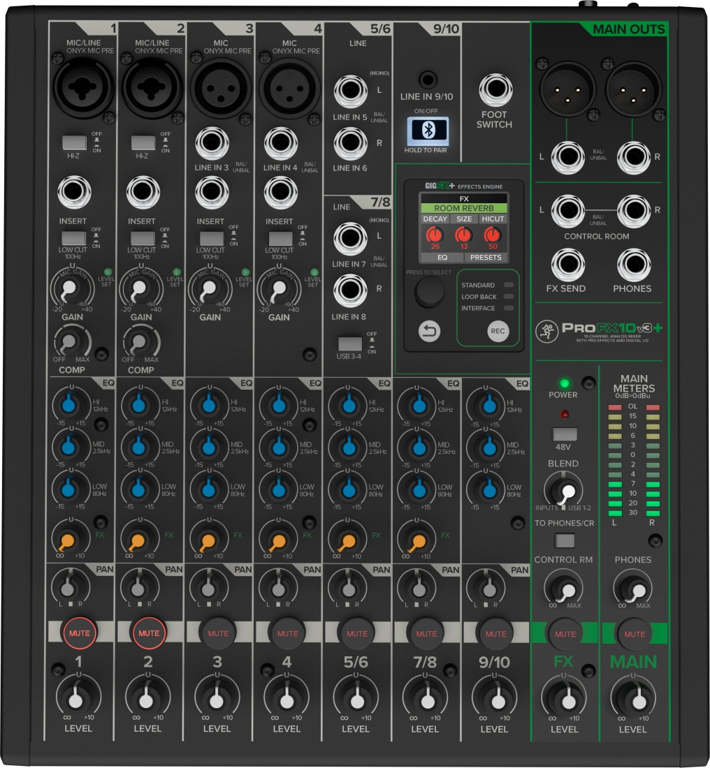 ProFX10v3+ 10-Channel Professional Effects Mixer with Bluetooth