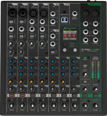 Mackie - ProFX10v3+ 10-Channel Professional Effects Mixer with Bluetooth