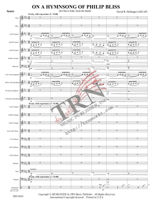 On a Hymnsong of Philip Bliss - Holsinger - Concert Band, Full Score - Gr. 3