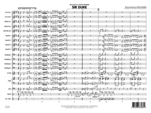 Sir Duke - Wonder/Mossman - Jazz Ensemble - Gr. 4