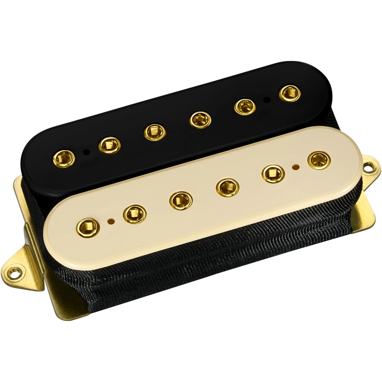 Super Distortion Humbucker - Black/Cream with Gold Poles