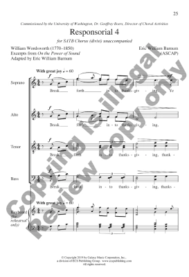 Responsorials - Wordsworth/Barnum - SATB