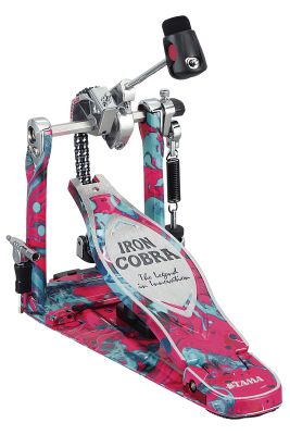 Tama - 50th Anniversary Limited Edition Iron Cobra Power Glide Single Pedal - Marble Coral Swirl