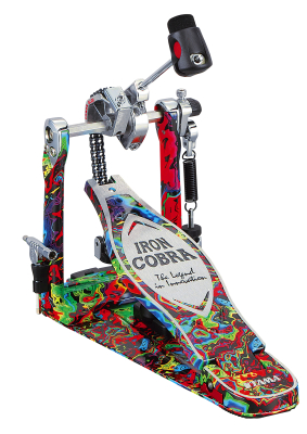 Tama - 50th Anniversary Limited Edition Iron Cobra Power Glide Single Pedal - Marble Psychedelic Rainbow