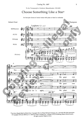 Frostiana: 7. Choose Something Like a Star - Frost/Thompson - SATB