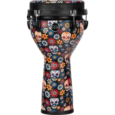 Jumbo Series 10\'\' Synthetic Djembe with Designer Head - Day of the Dead