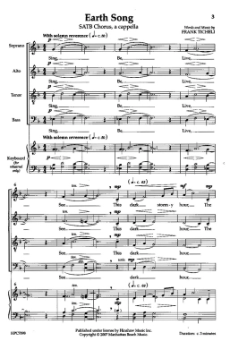 Earth Song - Ticheli - SATB