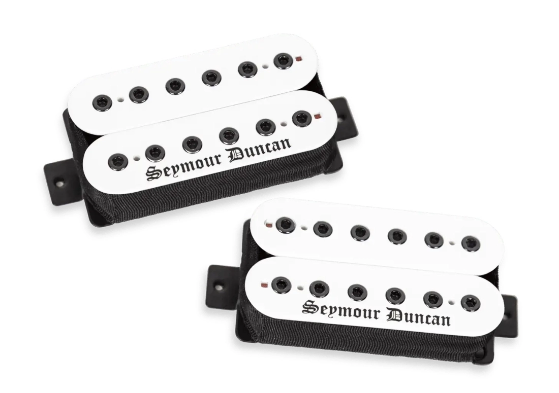 Black Winter High Output Passive Humbucker Pickup Set - Blackened/White