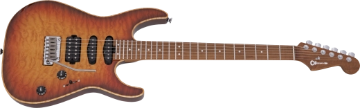 USA Select DK24 HSS 2PT CM QM, Caramelized Maple Fingerboard with Hardshell Case - Autumn Glow