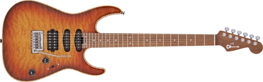USA Select DK24 HSS 2PT CM QM, Caramelized Maple Fingerboard with Hardshell Case - Autumn Glow