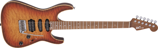 USA Select DK24 HSS 2PT CM QM, Caramelized Maple Fingerboard with Hardshell Case - Autumn Glow