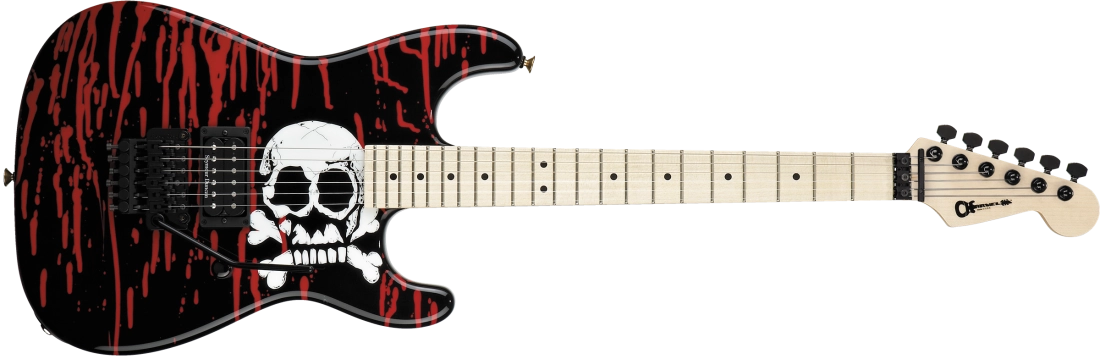 Warren DeMartini USA Signature San Dimas, Maple Fingerboard with Hardshell Case - Blood and Skull