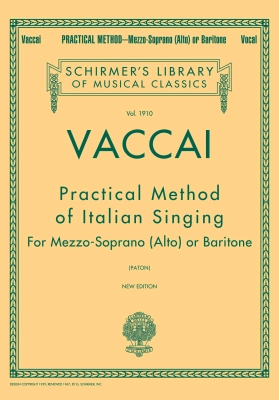 G. Schirmer Inc. - Practical Method of Italian Singing - Vaccai/Paton - Mezzo-Soprano (Alto) or Baritone - Book