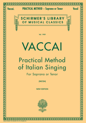 G. Schirmer Inc. - Practical Method of Italian Singing - Vaccai/Paton - Soprano or Tenor - Book