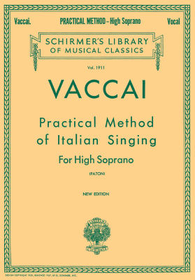 G. Schirmer Inc. - Practical Method of Italian Singing - Vaccai/Paton - High Soprano - Book