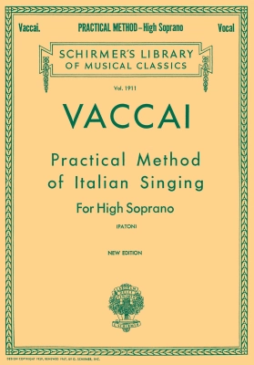 G. Schirmer Inc. - Practical Method of Italian Singing - Vaccai/Paton - High Soprano - Book