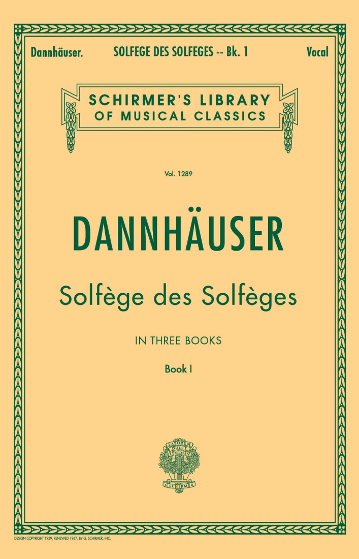 Solfege des Solfeges, Book I - Dannhauser - Voice - Book