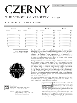 Czerny: School of Velocity, Opus 299 (Complete) - Palmer - Piano - Book