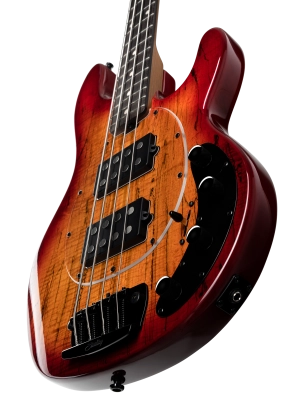 StingRay RAY34 HH with Spalted Maple Top Electric Bass - Blood Orange Burst