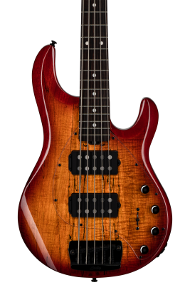 StingRay 5 RAY35 HH with Spalted Maple Top 5-String Electric Bass - Blood Orange Burst