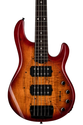 StingRay 5 RAY35 HH with Spalted Maple Top 5-String Electric Bass - Blood Orange Burst