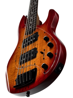 StingRay 5 RAY35 HH with Spalted Maple Top 5-String Electric Bass - Blood Orange Burst