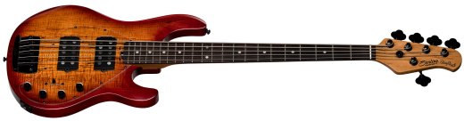 StingRay 5 RAY35 HH with Spalted Maple Top 5-String Electric Bass - Blood Orange Burst