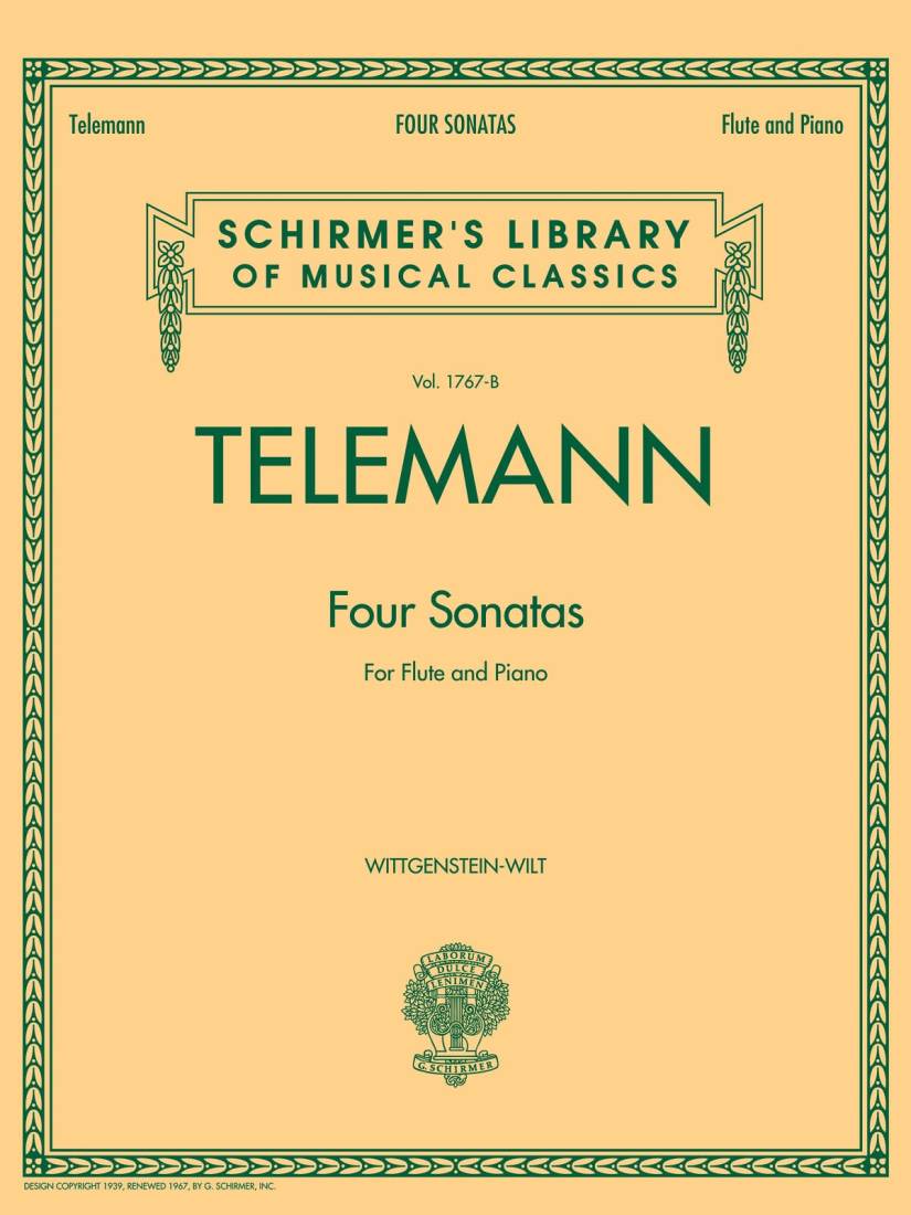 4 Sonatas for Flute and Piano - Telemann - Book/Audio Online