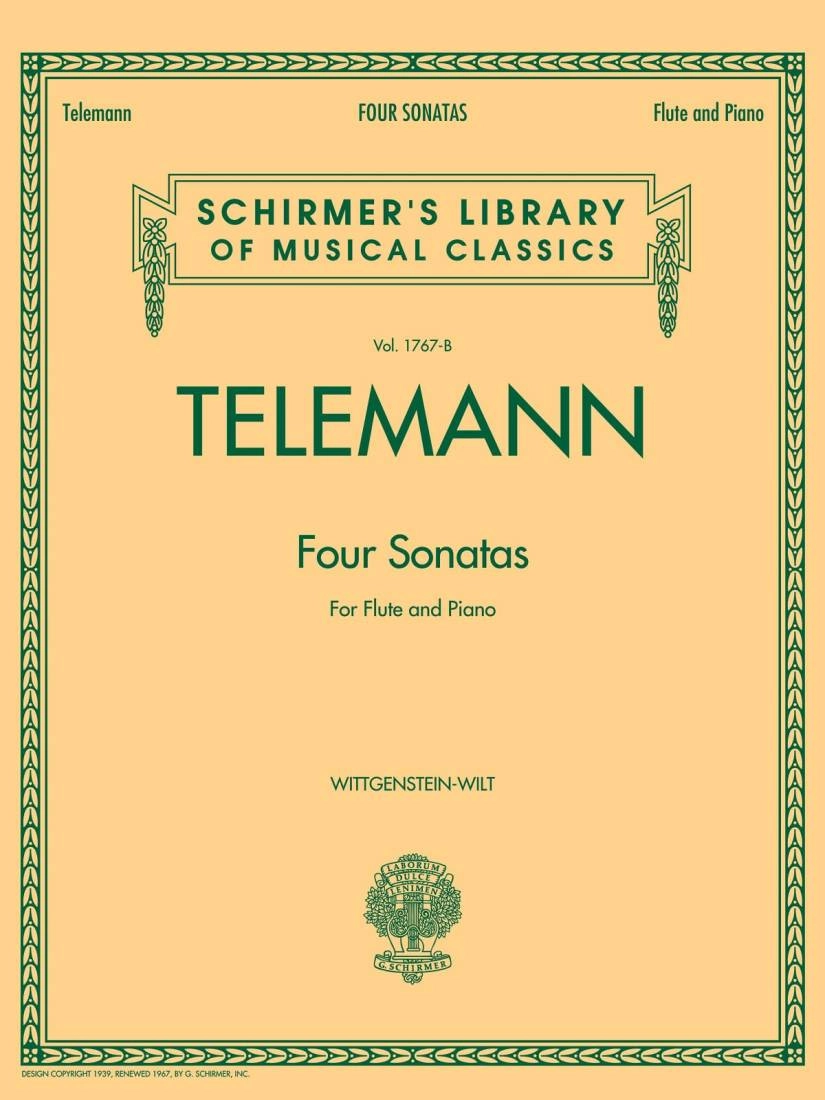 4 Sonatas for Flute and Piano - Telemann - Book/Audio Online