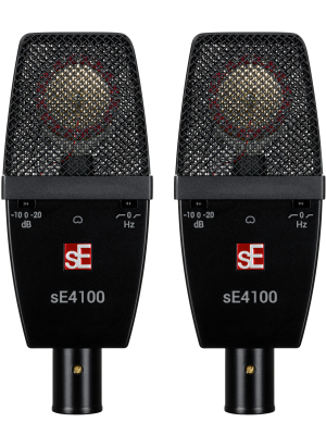 SE4100 Large Diaphragm Condenser Microphones with Case - Matched Pair