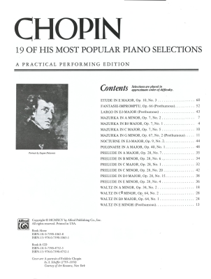 Chopin: 19 of His Most Popular Piano Selections - Chopin/Biret - Piano - Book/CD