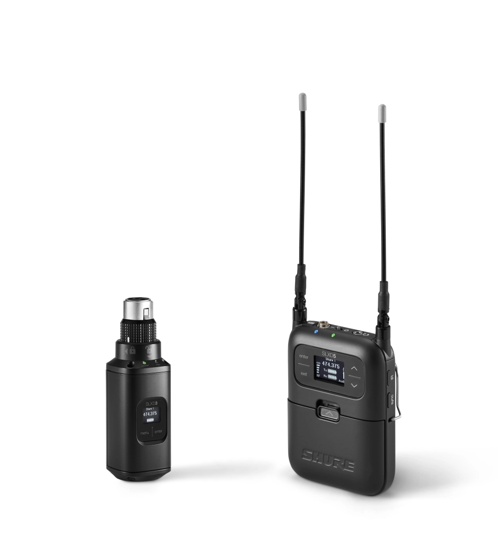 SLXD35 Portable Digital Wireless Plug-On System with SLXD3 Plug-On Transmitter and SLXD5 Single-Channel Portable Receiver - H55