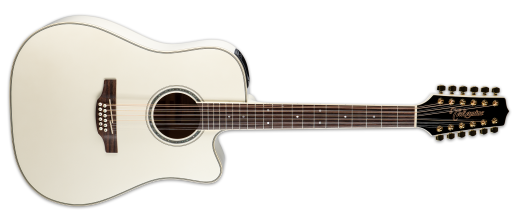 Takamine - GD37CE-12 PW 12-String Acoustic/Electric Guitar with Gigbag - Gloss Pearl White