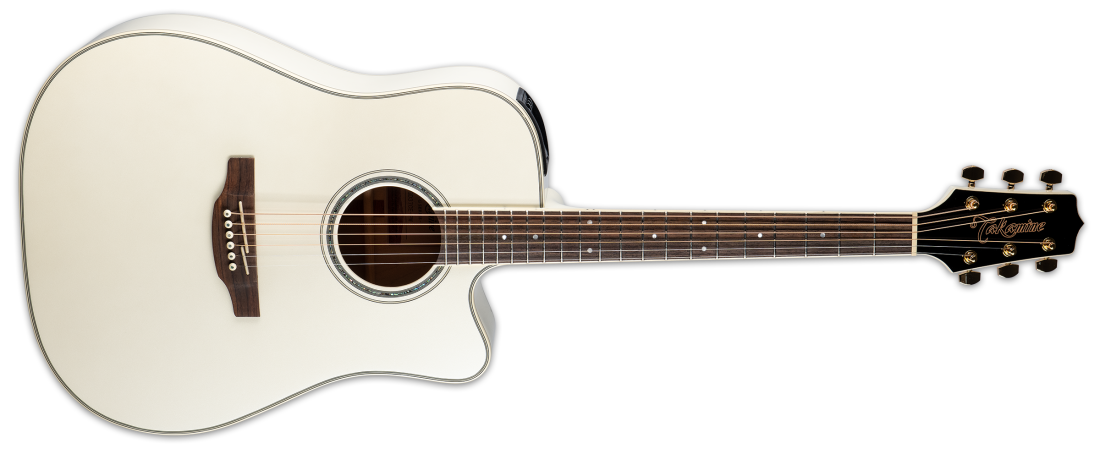 GD37CE PW Dreadnought Cutaway Acoustic/Electric Guitar with Gigbag - Gloss Pearl White