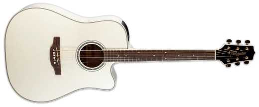 Takamine - GD37CE PW Dreadnought Cutaway Acoustic/Electric Guitar with Gigbag - Gloss Pearl White