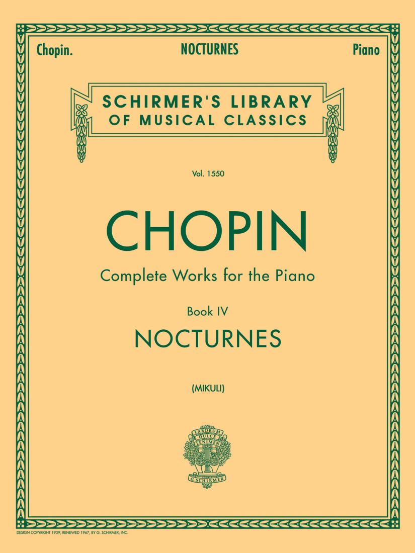 Nocturnes - Chopin/Mikuli - Piano - Book