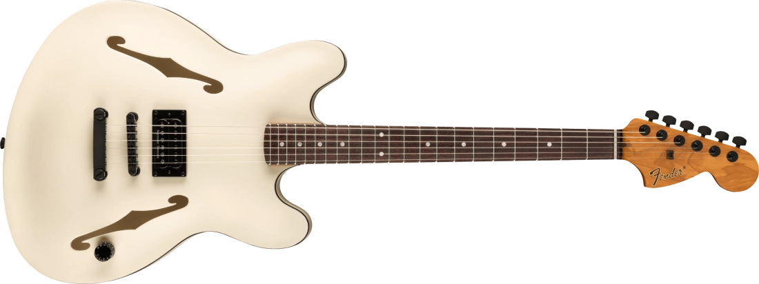 Tom DeLonge Starcaster, Rosewood Fingerboard, Black Hardware - Satin Olympic White