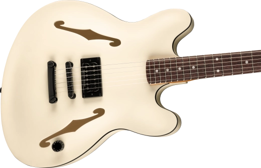 Tom DeLonge Starcaster, Rosewood Fingerboard, Black Hardware - Satin Olympic White