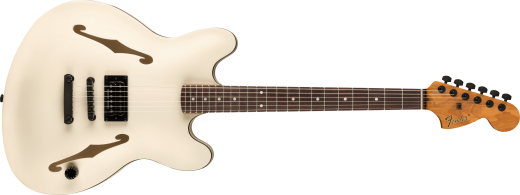 Fender - Tom DeLonge Starcaster, Rosewood Fingerboard, Black Hardware - Satin Olympic White