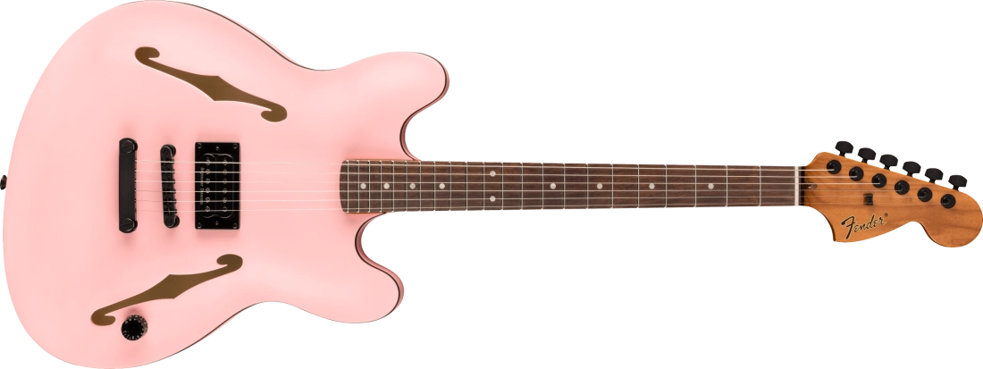 Tom DeLonge Starcaster, Rosewood Fingerboard, Black Hardware - Satin Shell Pink