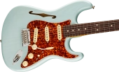 American Professional II Stratocaster Thinline, Rosewood Fingerboard with Case - Transparent Daphne Blue